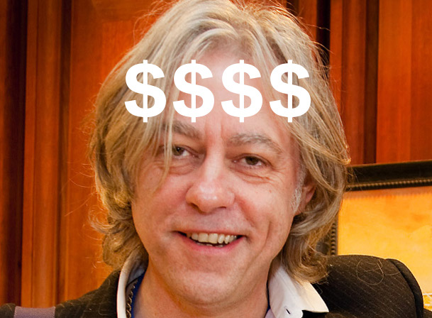 POVERTY PIMP: Sir Bob Geldof wants $100,000 for 'anti-poverty' speech
