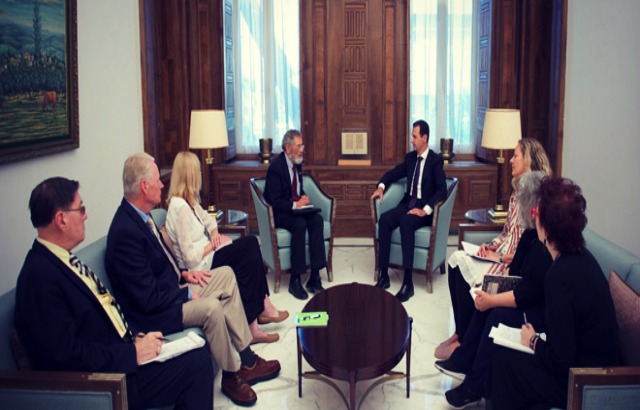 SYRIA: The US Peace Council Delegation Meets President Bashar Al Assad and Grand Mufti Hassoun