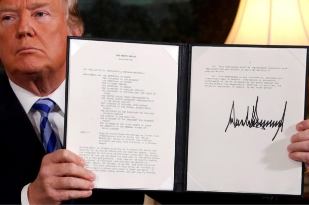 US President Donald Trump formally declared his intention to withdraw from the JCPOA in May, 2o018. (REUTERS/Jonathan Ernst)