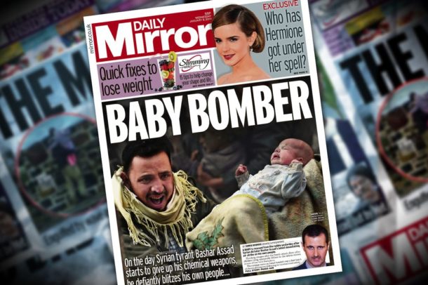 Baby Bomber (Daily Mirror front page)