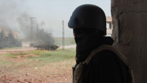 Sky News Journalist, Alex Crawford, in Idlib with militant fighters from Hayat Tahrir al-Sham.