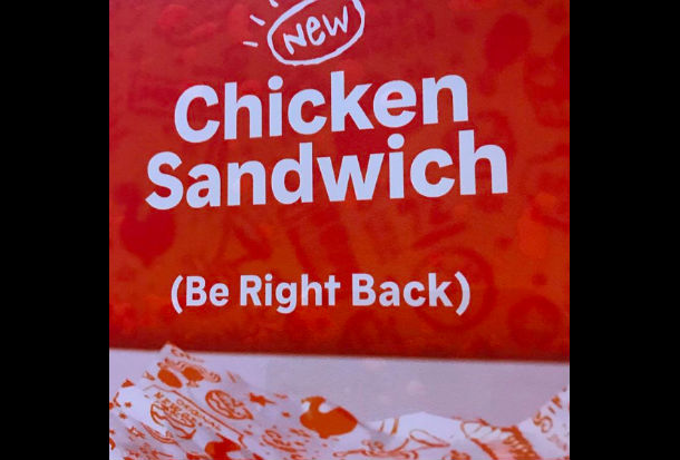 The Popeyes 'Be Right Back' marketing campaign.