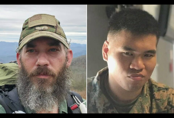 U.S. military veterans Alexander John-Robert Drueke (left), 39, and Andy Tai Ngoc Huynh (right), 27.