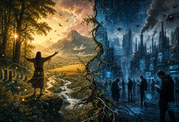 Man as an Extension of Nature, Not a Techno Hybrid Simulation